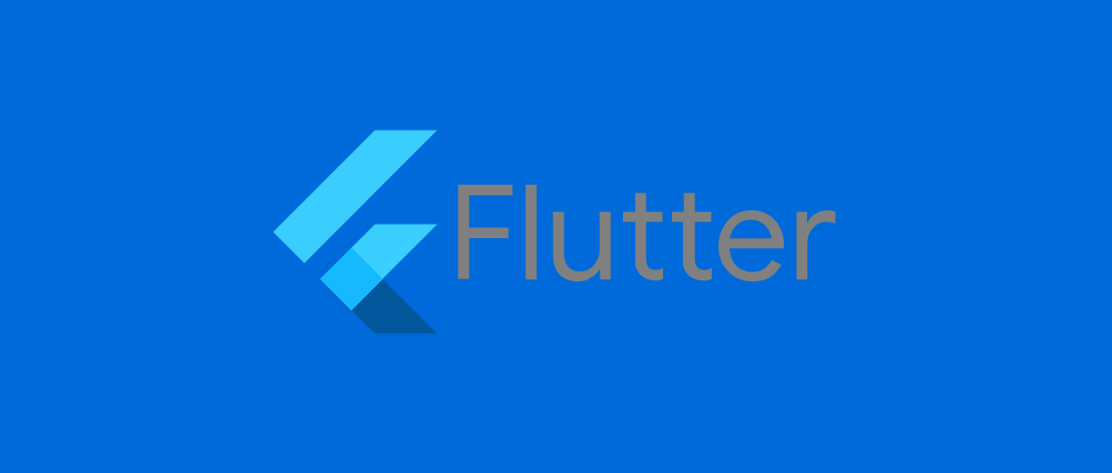 Image of Flutter logo on blue background